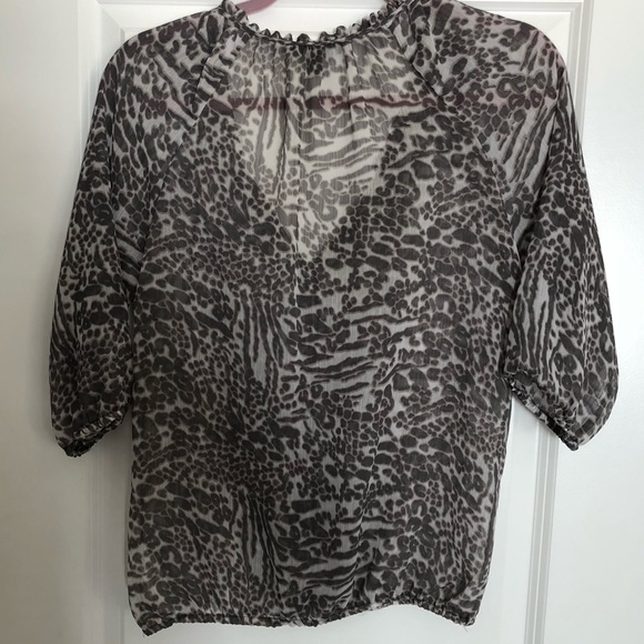 Animal Print Blouse in White & Grey - Picture 5 of 6